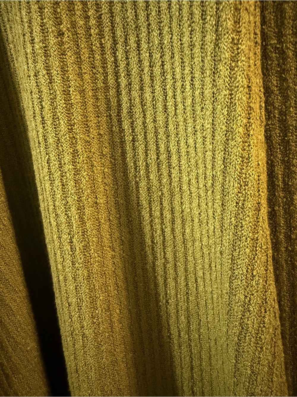 Olive Green Ribbed Open Cardigan - Picture 3 of 6